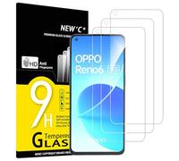 NEW'C 3 Piezas, Protector Pantalla para OPPO Reno 6 5G, Cristal Templado Antiarañazos, Antihuellas, Sin Burbujas, Dureza 9H, 0.33 mm Ultra Transparente, Ultra Resistente