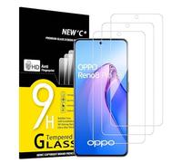 NEW'C 3 Piezas, Protector Pantalla para OPPO Reno 8 Pro 5G, Cristal Templado Antiarañazos, Antihuellas, Sin Burbujas, Dureza 9H, 0.33 mm Ultra Transparente, Ultra Resistente