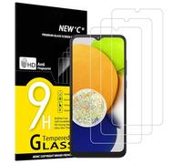 NEW'C 3 Piezas, Protector Pantalla para Samsung Galaxy A03 / A03s / A02s, Cristal templado Antiarañazos, Antihuellas, Sin Burbujas, Dureza 9H, 0.33 mm Ultra Transparente, Ultra Resistente
