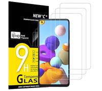 NEW'C 3 Piezas, Protector Pantalla para Samsung Galaxy A21s, Cristal Templado Antiarañazos, Antihuellas, Sin Burbujas, Dureza 9H, 0.33 mm Ultra Transparente, Ultra Resistente