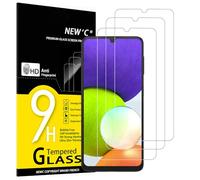 NEW'C 3 Piezas, Protector Pantalla para Samsung Galaxy A22 4G (no para Samsung Galaxy A22 5G), Cristal Templado Antiarañazos, Dureza 9H, 0.33 mm Ultra Transparente, Ultra Resistente