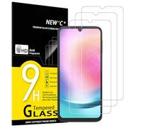 NEW'C 3 Piezas, Protector Pantalla para Samsung Galaxy A24 4G, Cristal templado, Sin Burbujas, Dureza 9H, 0.33 mm Ultra Transparente, Ultra Resistente