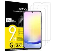 NEW'C 3 Piezas, Protector Pantalla para Samsung Galaxy A25 5G, M34 5G, Cristal templado Antiarañazos, Antihuellas, Sin Burbujas, Dureza 9H, 0.33 mm Ultra Transparente, Ultra Resistente