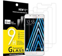 NEW'C 3 Piezas, Protector Pantalla para Samsung Galaxy A3 2016 (SM-A310), Cristal templado Antiarañazos, Antihuellas, Sin Burbujas, Dureza 9H, 0.33 mm Ultra Transparente, Ultra Resistente