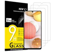 NEW'C 3 Piezas, Protector Pantalla para Samsung Galaxy A42 5G, Galaxy M12, Cristal templado Antiarañazos, Antihuellas, Sin Burbujas, Dureza 9H, 0.33 mm Ultra Transparente, Ultra Resistente