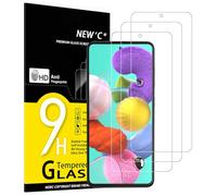 NEW'C 3 Piezas, Protector Pantalla para Samsung Galaxy A51, Cristal templado Antiarañazos, Antihuellas, Sin Burbujas, Dureza 9H, 0.33 mm Ultra Transparente, Ultra Resistente