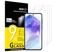 NEW'C 3 Piezas, Protector Pantalla para Samsung Galaxy A55 5G, Cristal templado Antiarañazos, Antihuellas, Sin Burbujas, Dureza 9H, 0.33 mm Ultra Transparente, Ultra Resistente