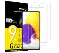 NEW'C 3 Piezas, Protector Pantalla para Samsung Galaxy A72 / A72 5G, Cristal templado Antiarañazos, Antihuellas, Sin Burbujas, Dureza 9H, 0.33 mm Ultra Transparente, Ultra Resistente