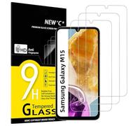 NEW'C 3 Piezas, Protector Pantalla para Samsung Galaxy M15 5G, Cristal templado Antiarañazos, Antihuellas, Sin Burbujas, Dureza 9H, 0.33 mm Ultra Transparente, Ultra Resistente