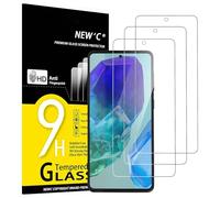 NEW'C 3 Piezas, Protector Pantalla para Samsung Galaxy M55 5G, C55 5G, Cristal templado Antiarañazos, Antihuellas, Sin Burbujas, Dureza 9H, 0.33 mm Ultra Transparente, Ultra Resistente