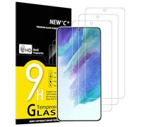 NEW'C 3 Piezas, Protector Pantalla para Samsung Galaxy S21 FE 5G, Cristal templado Antiarañazos, Antihuellas, Sin Burbujas, Dureza 9H, 0.33 mm Ultra Transparente, Ultra Resistente