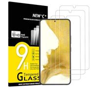 NEW'C 3 Piezas, Protector Pantalla para Samsung Galaxy S22 5G, Antiarañazos, Antihuellas, Sin Burbujas, Dureza 9H, 0.26 mm Ultra Transparente, Vidrio Templado Ultra Resistente