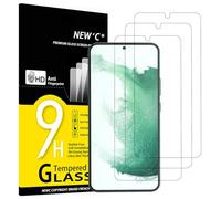 NEW'C 3 Piezas, Protector Pantalla para Samsung Galaxy S22+ / S22 Plus, Antiarañazos, Antihuellas, Sin Burbujas, Dureza 9H, 0.26 mm Ultra Transparente, Vidrio Templado Ultra Resistente