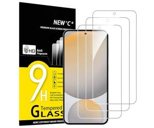 NEW'C 3 Piezas, Protector Pantalla para Samsung Galaxy S24 FE 5G, Cristal templado Antiarañazos, Antihuellas, Sin Burbujas, Dureza 9H, 0.33 mm Ultra Transparente, Ultra Resistente
