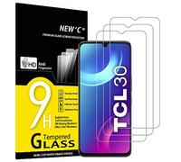 NEW'C 3 Piezas, Protector Pantalla para TCL 30 5G/TCL 30/TCL 30 Plus, Cristal templado, Sin Burbujas, Dureza 9H, 0.33 mm Ultra Transparente, Ultra Resistente