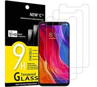 NEW'C 3 Piezas, Protector Pantalla para Xiaomi Mi 8, Mi 8 Pro, Mi 8 Explorer, Cristal templado Antiarañazos, Antihuellas, Sin Burbujas, Dureza 9H, 0.33 mm Ultra Transparente, Ultra Resistente