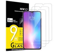 NEW'C 3 Piezas, Protector Pantalla para Xiaomi Mi 9 SE, Mi Play, Cristal templado Antiarañazos, Antihuellas, Sin Burbujas, Dureza 9H, 0.33 mm Ultra Transparente, Ultra Resistente