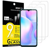 NEW'C 3 Piezas, Protector Pantalla para Xiaomi Redmi 9A, Xiaomi Redmi 9C, Cristal templado Antiarañazos, Antihuellas, Sin Burbujas, Dureza 9H, 0.33 mm Ultra Transparente, Ultra Resistente