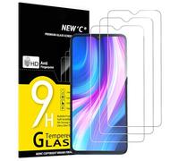 NEW'C 3 Piezas, Protector Pantalla para Xiaomi Redmi Note 8 Pro, Redmi 9 Cristal templado Antiarañazos, Antihuellas, Sin Burbujas, Dureza 9H, 0.33 mm Ultra Transparente, Ultra Resistente