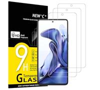 NEW'C 3 Piezas, Protector Pantalla paraa Xiaomi 11T 5G / Xiaomi 11T Pro 5G, Cristal templado Antiarañazos, Antihuellas, Sin Burbujas, Dureza 9H, 0.33 mm Ultra Transparente, Ultra Resistente