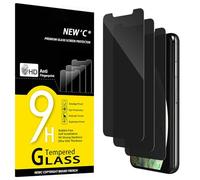 NEW'C 3 Piezas, Protector pantalla privacidad para iPhone 11 Pro Max, iPhone XS Max (6,5 Pulgadas), Ángulo de Privacidad 35 Grados Equilibrado con Protección Ocular, Dureza 9H, Sin Burbujas