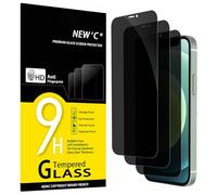 NEW'C 3 Piezas, Protector pantalla privacidad para iPhone 12 Mini (5,4 Pulgadas), Ángulo de Privacidad 28 Grados, Dureza Ultra Duradera 9H, Sin Burbujas