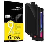 NEW'C 3 Piezas, Protector pantalla privacidad para iPhone 8, iPhone 7, Ángulo de Privacidad 28 Grados, Dureza Ultra Duradera 9H, Sin Burbujas