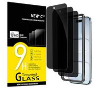 NEW'C 3 Piezas, Protector pantalla privacidad para iPhone Air/iPhone 17 Air (6,5"), Cristal Vidrio Templado Antiespia con herramienta de instalación fácil incluida - Ángulo de Privacidad 28 Grados
