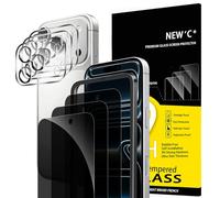 NEW'C 3 x Protector Pantalla privacidad para iPhone 17 Pro (6,3 Pulgadas) y 3 x Protector Pantalla Protector de Lente de Cámara - Cristal Templado - Herramienta de instalación fácil incluida