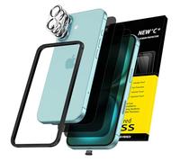 NEW'C 3x Protector Pantalla privacidad para iPhone 16 Plus (6,7") y 3x Protector de Lente de Cámara + Tapón Antipolvo-Ángulo de Privacidad 28 Grados - Herramienta de instalación fácil