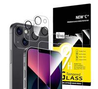 NEW'C 4 Pack, 2 x Protector Pantalla para iPhone 13 Mini y 2 x Protector Pantalla Protector de Lente de Cámara - Cristal Templado - Anti-Rayaduras - Ultra Resistente - Cristal Dureza 9H