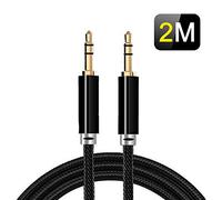 NEW'C, Cable de Audio, Cable Jack 3,5 mm Macho a Macho de Nailon Trenzado Compatible con Auriculares, iPhone/Samsung/Huawei/iPod/Altavoz-2M