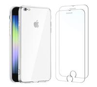 NEW'C Funda para iPhone SE 2020, iPhone SE 2022 Carcasa Silicona Transparente Alta y 2X Protector de Pantalla para iPhone SE 2020, iPhone SE 2022, Pellicola proteggi schermo