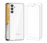 NEW'C Funda para Samsung Galaxy A13 5G, A04s Carcasa Silicona Transparente Alta y 2X Protector de Pantalla para Samsung Galaxy A13 5G, A04s Cristal Templado - Antiarañazos