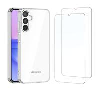 NEW'C Funda para Samsung Galaxy A15 5G Carcasa Silicona Transparente Alta y 2X Protector de Pantalla para Samsung Galaxy A15 5G Cristal Templado