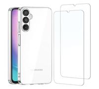 NEW'C Funda para Samsung Galaxy A24 4G Carcasa Silicona Transparente Alta y 2X Protector de Pantalla par Samsung Galaxy A24 4G Cristal Templado - Antiarañazos