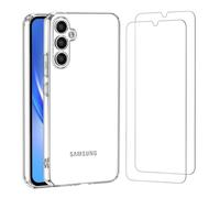 NEW'C Funda para Samsung Galaxy A34 5G Carcasa Silicona Transparente Alta y 2X Protector de Pantalla para Samsung Galaxy A34 5G Cristal Templado