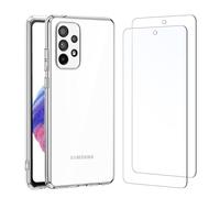 NEW'C Funda para Samsung Galaxy A53 5G Carcasa Silicona Transparente Alta y 2X Protector de Pantalla para Samsung Galaxy A53 5G Cristal Templado - Antiarañazos