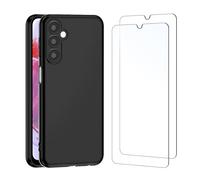 NEW'C Funda para Samsung Galaxy M34 5G Carcasa Silicona Negra y 2X Protector de Pantalla para Samsung Galaxy M34 5G Cristal Templado - Antiarañazos
