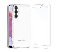 NEW'C Funda para Samsung Galaxy M34 5G Carcasa Silicona Transparente Alta y 2X Protector de Pantalla par Samsung Galaxy M34 5G Cristal Templado - Antiarañazos