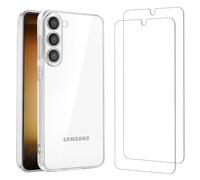 NEW'C Funda para Samsung Galaxy S23 Carcasa Silicona Transparente Alta y 2X Protector de Pantalla para Samsung Galaxy S23 Cristal Templado