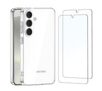 NEW'C Funda para Samsung Galaxy S24 Plus / S24+ 5G Carcasa Silicona Transparente Alta y 2X Protector de Pantalla par Samsung Galaxy S24 Plus / S24+ 5G Cristal Templado - Antiarañazos