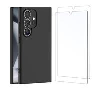 NEW'C Funda para Samsung Galaxy S24 Ultra 5G Carcasa Silicona Negra y 2X Protector de Pantalla para Samsung Galaxy S24 Ultra 5G Cristal Templado - Antiarañazos