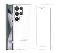 NEW'C Funda para Samsung Galaxy S24 Ultra 5G Carcasa Silicona Transparente Alta y 2X Protector de Pantalla par Samsung Galaxy S24 Ultra 5G Cristal Templado - Antiarañazos