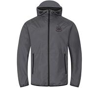 Newcastle United FC - Chaqueta cortavientos oficial - Para hombre - Media cremallera - Impermeable - Gris - Capucha - XL