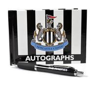 Newcastle United Libro de autógrafos con bolígrafo, recuerdos oficiales del club de fútbol, diseño de rayas blancas y negras