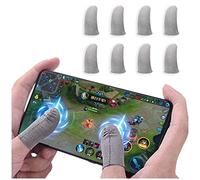 Newchichi 8PCS Mobile Game Controller Finger Sleeve, 0.01 Pulgada Ultrafino Transpirable Resistente al Sudor Fibra de Plata Touch Sensitive Finger Funda para PUBG, Compatible con iPhone/Android