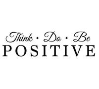 Newclew Think, do be Positive - Vinilo extraíble para pared, inspirador, citas de poesía y refrán para decoración del hogar ((M) 36 x 10 pulgadas)