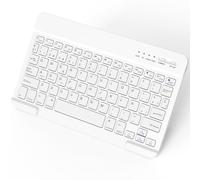 NEWCOO Teclado Bluetooth Español, Teclado Recargable USB-C, Diseño QWERTY Español Ñ Teclado inalámbrico Bluetooth para iPhone de iOS, iPad, iPhone, Samsung, Lenovo, Huawei, Android, Windows, Blanco
