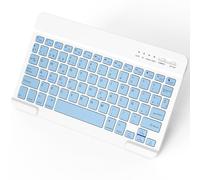 NEWCOO Teclado Bluetooth Español, Teclado Recargable USB-C, Diseño QWERTY Español Ñ Teclado inalámbrico Bluetooth para iPhone de iOS, iPad, iPhone, Samsung, Lenovo, Huawei, Android, Windows, Luz Azul